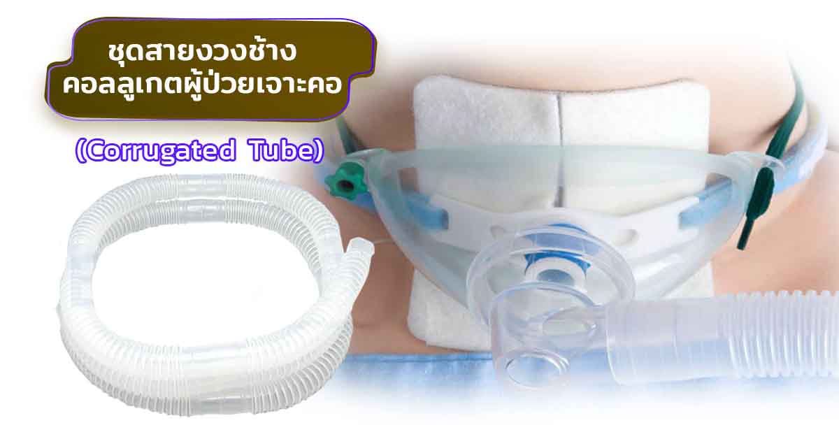 ชุดสายงวงช้างคอลลูเกต ผู้ป่วยเจาะคอ ( Corrugated Tube )