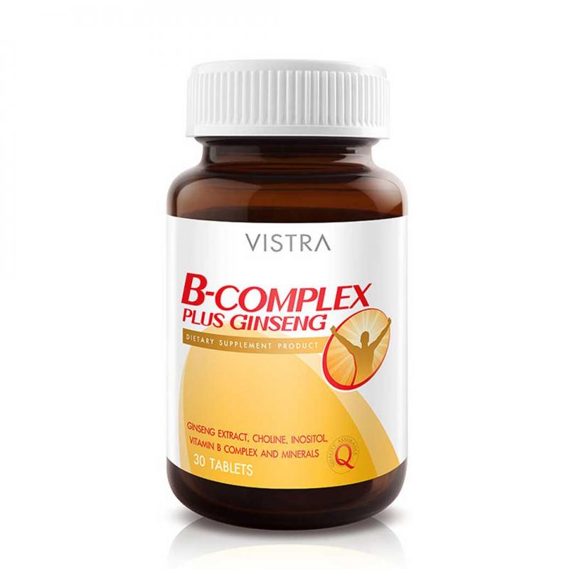 VISTRA B Complex Plus Ginseng 30เม็ด. วิสทร้า บี คอมเพล็กซ์ พลัส จินเส็ง