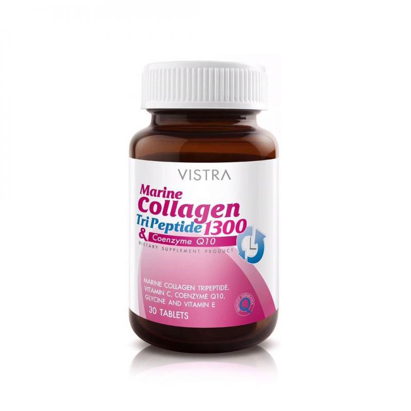 VISTRA Marine Collagen 1,300mg.Plus Q10 30เม็ด. วิสทร้า มารีน คอลลาเจน