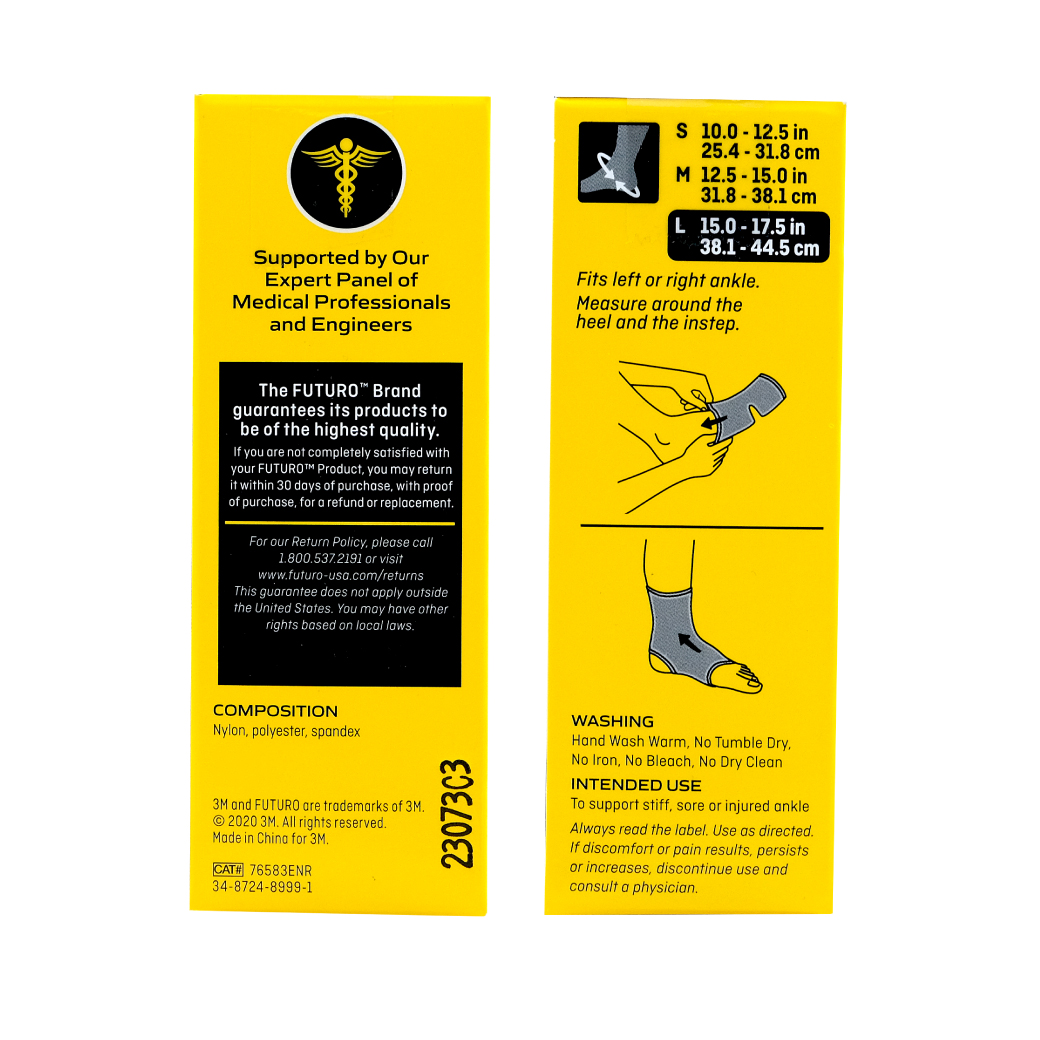 FUTURO Comfort Lift Ankle L ฟูทูโร่ อุปกรณ์พยุงข้อเท้า ชนิดสวม (76583)