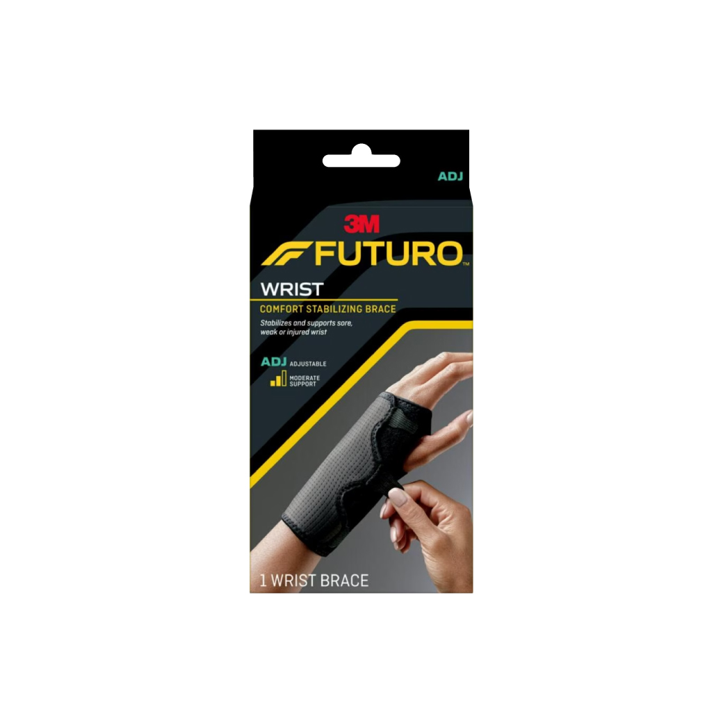 Futuro ADJ Comfort Stabilizing Wrist Brace อุปกรณ์พยุงข้อมือ ฟูทูโร่" ชนิดปรับกระชับได้ รุ่นเสริมแถบเหล็ก ใช้ได้ทั้งซ้าย-ขวา