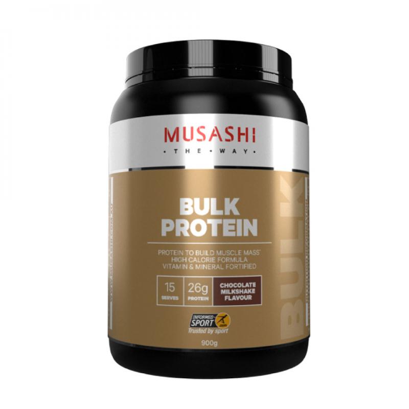 MUSASHI Bulk Mass Gain Choc 900g. โปนตีนจากนม มูซาชิ