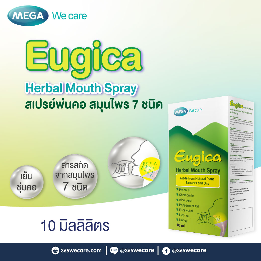 MEGA Eugica Herbal Mouth Spray 10ml. เมก้า วีแคร์