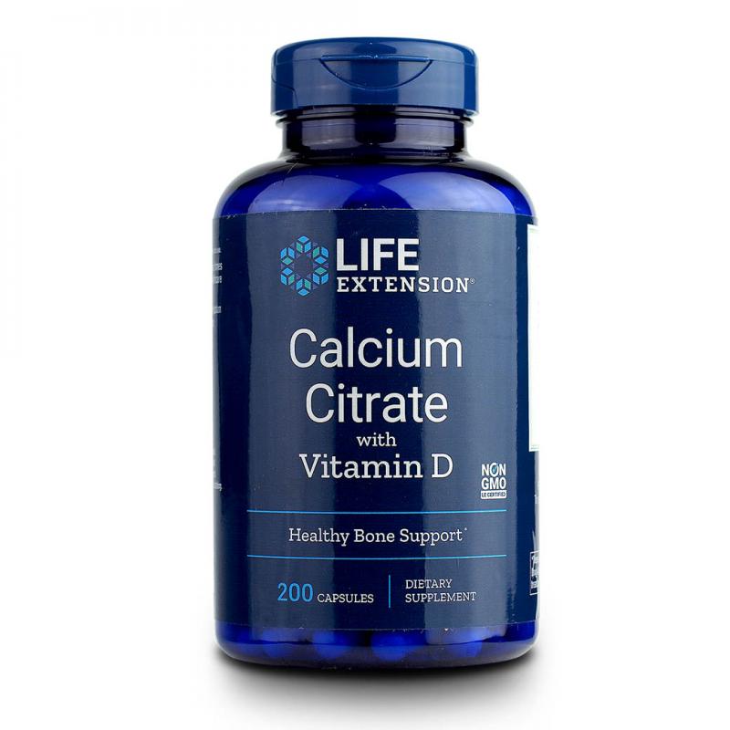 Life Extension Calcium Citrate with Vitamin D 200แคปซูล. ไลฟ์ เอ็กเทนชั่น