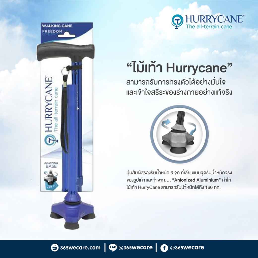 Nurture ไม้เท้าเฮอริเคน Hurrycane 3 ขาเล็ก สีน้ำเงิน