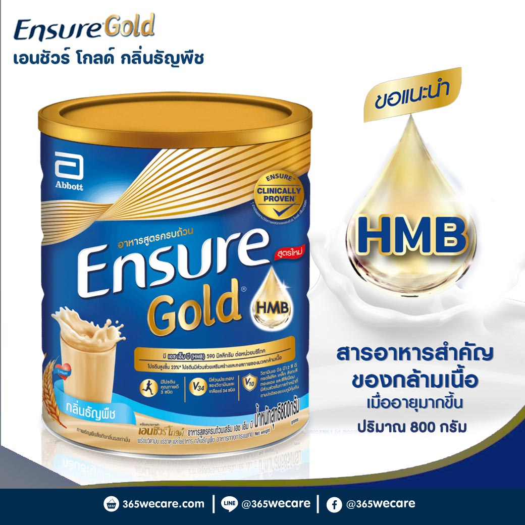 ENSURE Gold Wheat 800 g.เอนชัวร์ โกลด์ วีท กลิ่นธัญพืช (ชนิดผง)