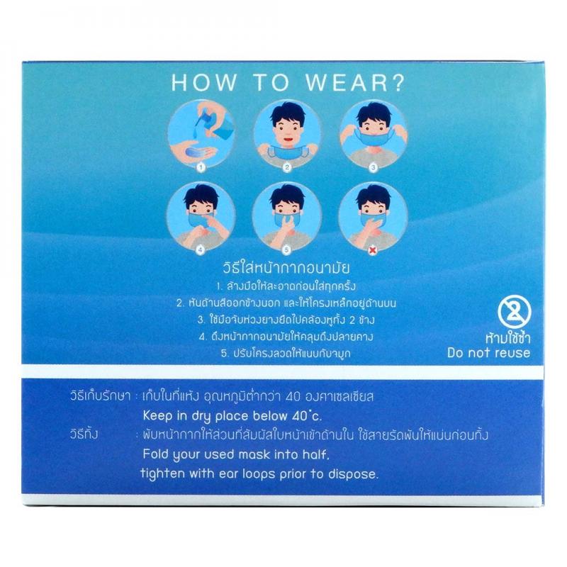 AIR PLUS MASK 3 ชั้น กล่อง50ชิ้น สีเขียว แอร์พลัส หน้ากากอนามัย