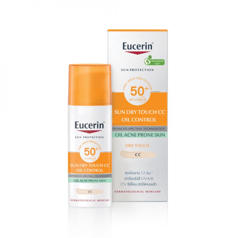  EUCERIN Sun Dry Touch CC Oil Control spf 50+Pa++++50 ml. ยูเซอริน ซัน ดราย ทัช ซีซี ออยล์ คอนโทรล เอสพีเอฟ 50+ พีเอ++++ 50 มล.