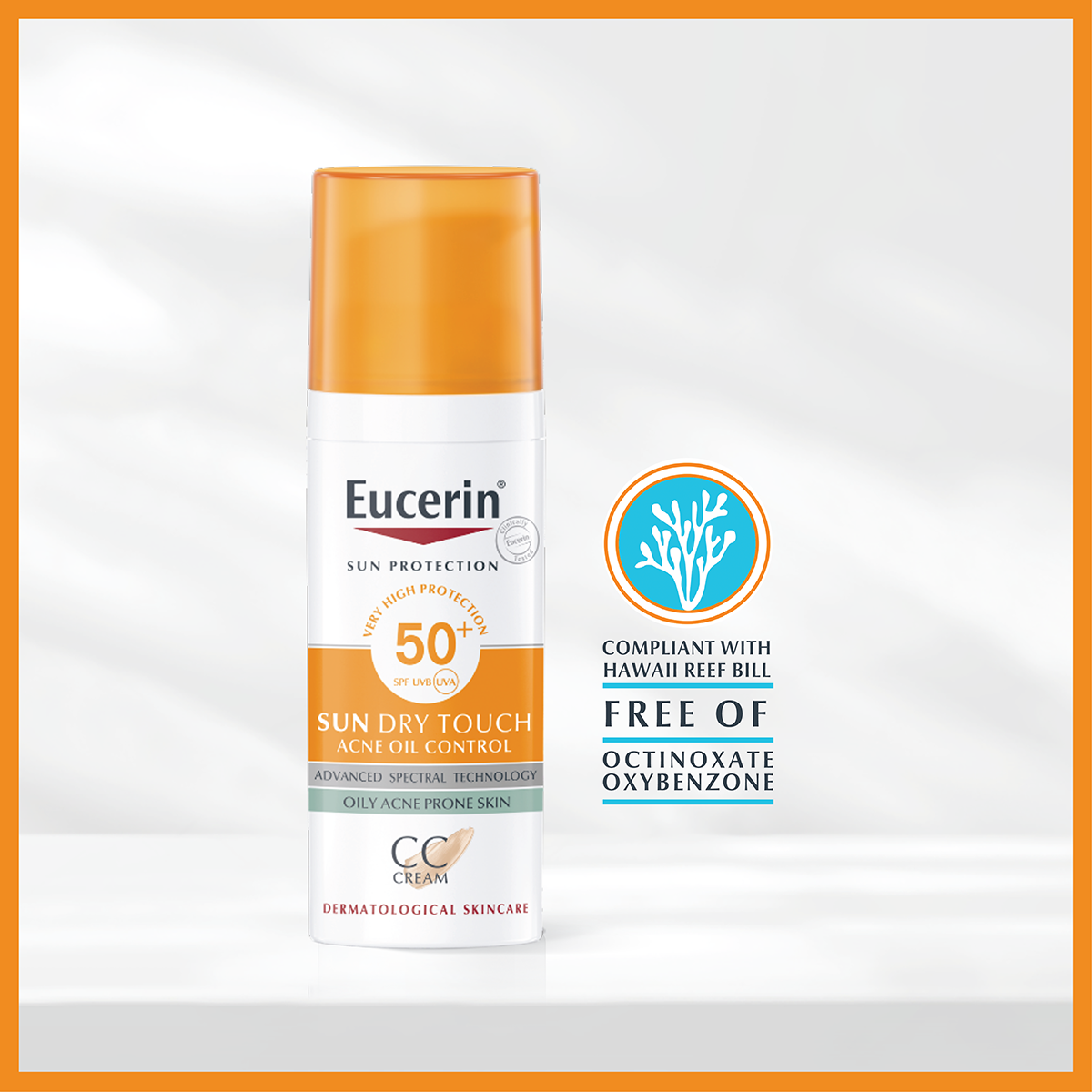  EUCERIN Sun Dry Touch CC Oil Control spf 50+Pa++++50 ml. ยูเซอริน ซัน ดราย ทัช ซีซี ออยล์ คอนโทรล เอสพีเอฟ 50+ พีเอ++++ 50 มล.