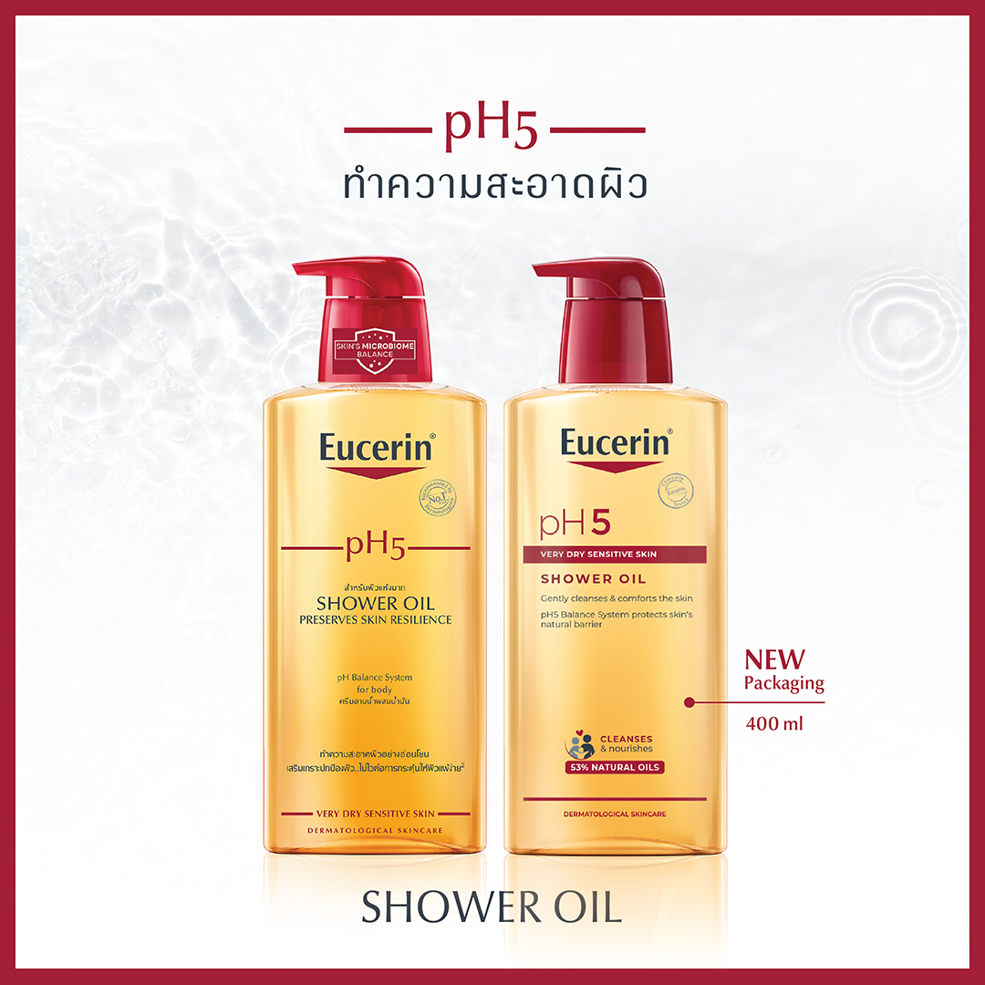 EUCERIN PH5 Very Dry Sensitive Skin Shower Oil 400 ml. ยูเซอริน พีเอช5 เวรี่ ดราย เซ็นซิทีฟ สกิล ชาวเวอร์ออยล์ 400มล.