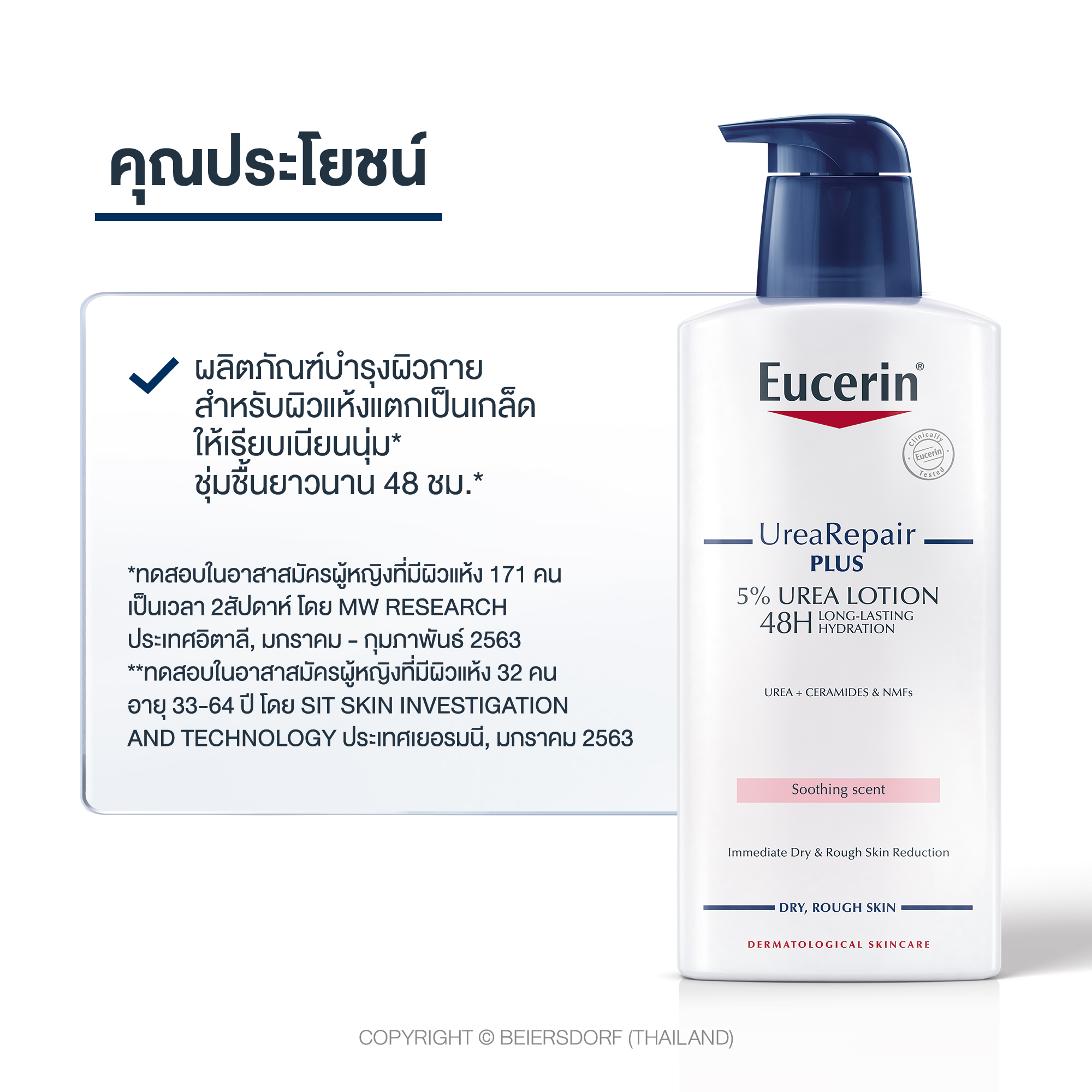 Eucerin UreaRepair Soothing Scent 5% Urea Moisturising Lotion  400ml. ยูเซอริน ยูเรียรีแพร์ ซูตติ้ง เซนท์ 5% ยูเรีย มอยส์เจอร์ไรซิ่ง โลชั่น