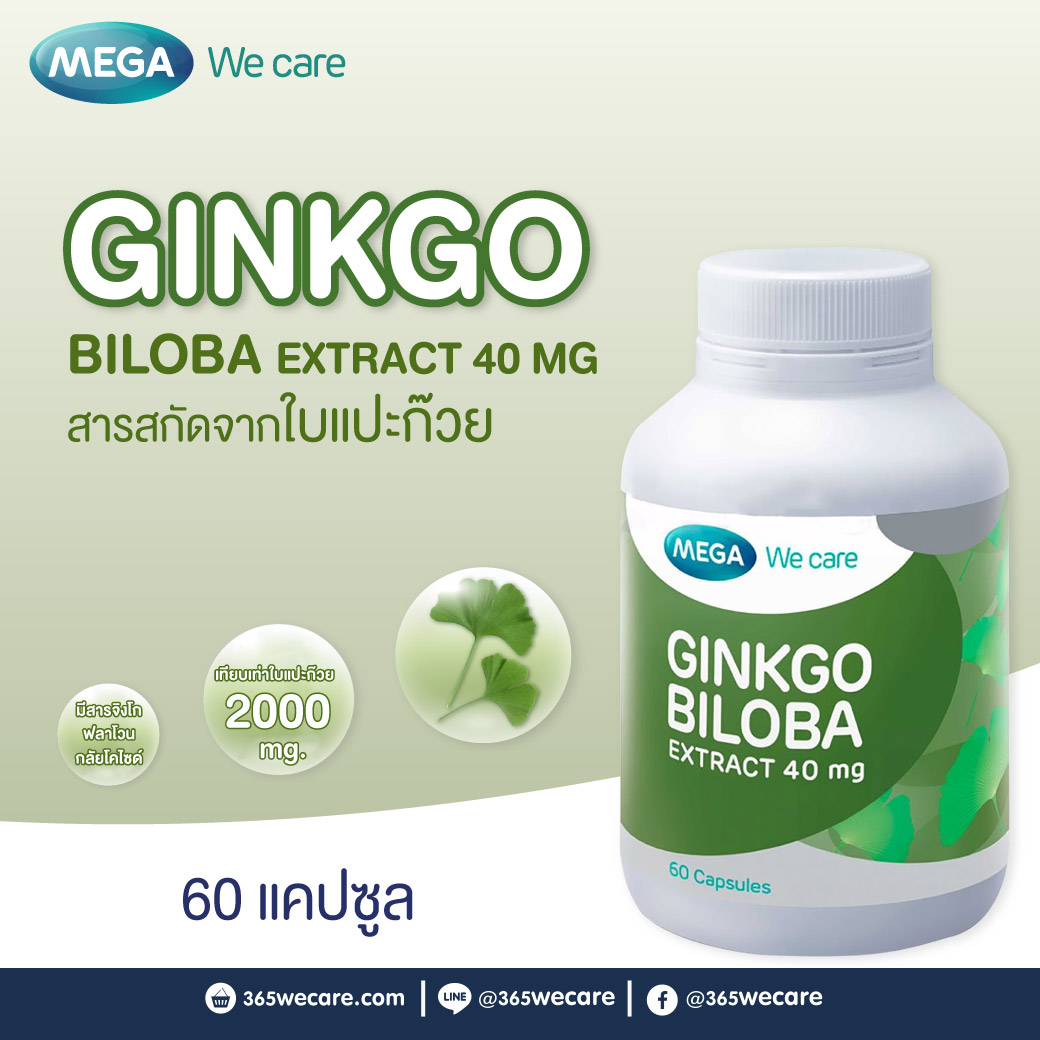 MEGA We Care Ginkgo Biloba Extract 40 mg.