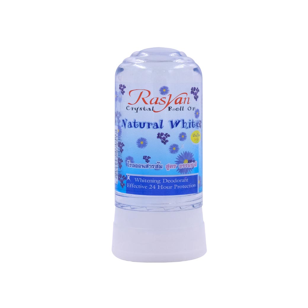 Rasyan Crystal Roll on Natural White 80g. ราสยาน คริสตัล โรลออนสารส้ม สูตร ธรรมชาติ