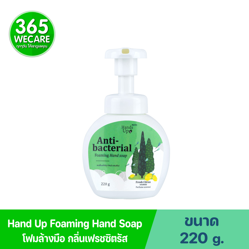 Hand Up Anti-bacterial Foaming Hand Soap 220g. Fresh Citrus แฮนด์อัพ แอนตี้แบคทีเรียล โฟมมิ่งแฮนด์ โซป กลิ่น เฟรชซิตรัส