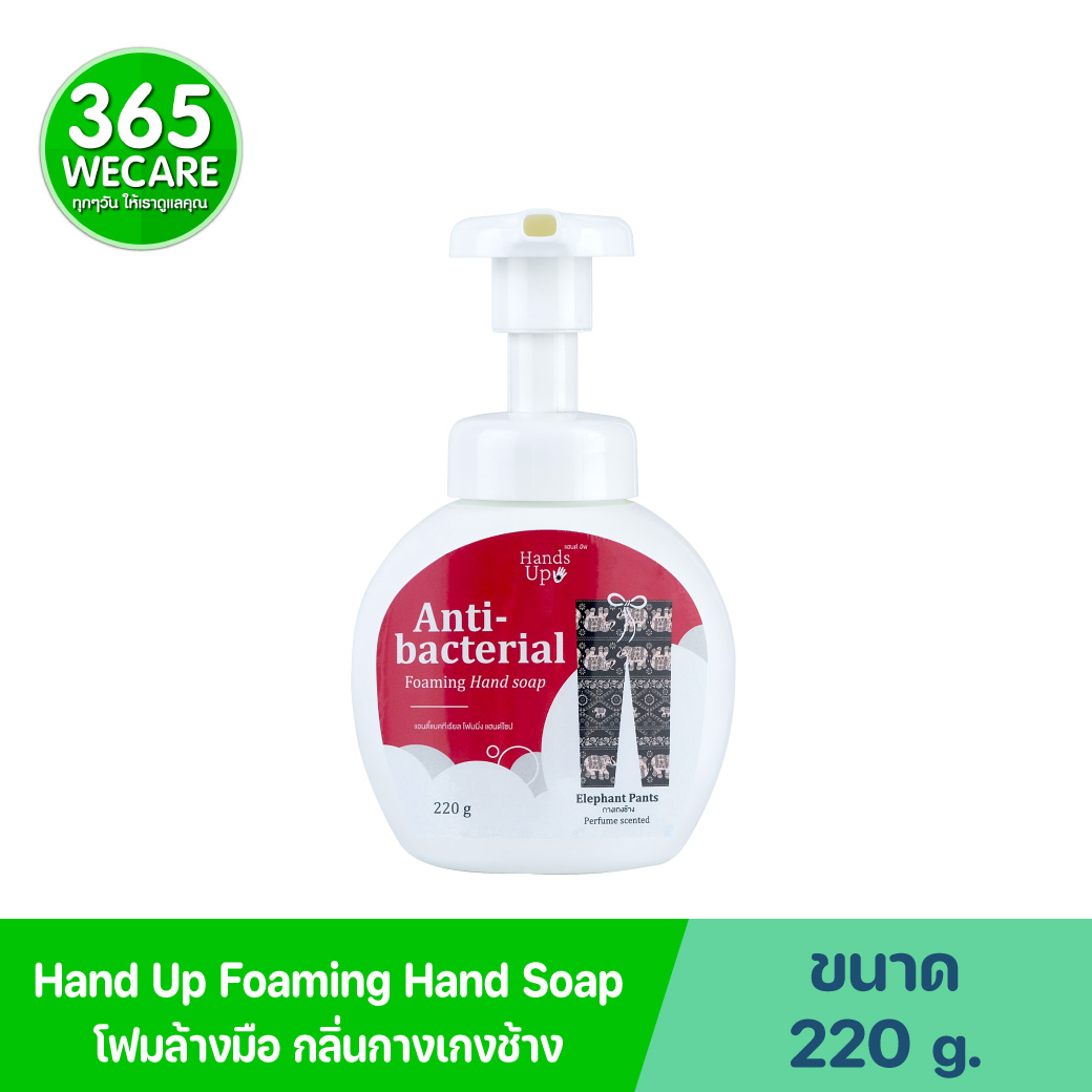 Hand Up Anti-bacterial Foaming Hand Soap 220g. Elephant Pants แฮนด์อัพ แอนตี้แบคทีเรียล โฟมมิ่งแฮนด์ โซป กลิ่น กางเกงช้าง