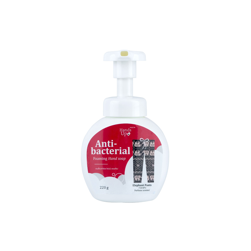 Hand Up Anti-bacterial Foaming Hand Soap 220g. Elephant Pants แฮนด์อัพ แอนตี้แบคทีเรียล โฟมมิ่งแฮนด์ โซป กลิ่น กางเกงช้าง