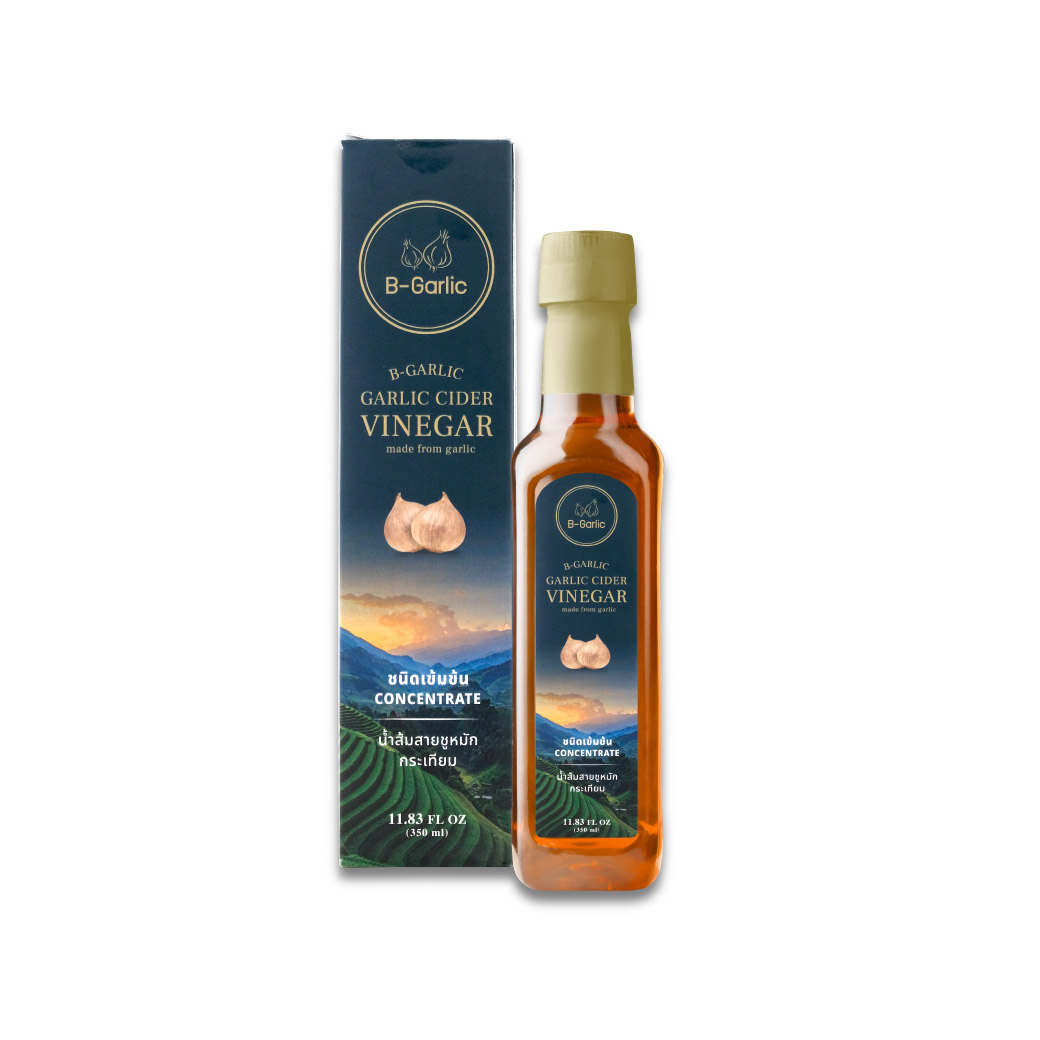 B-Garlic cider vinegar 350ml.  บีการ์ลิค น้ำส้มสายชูหมักกระเทียม