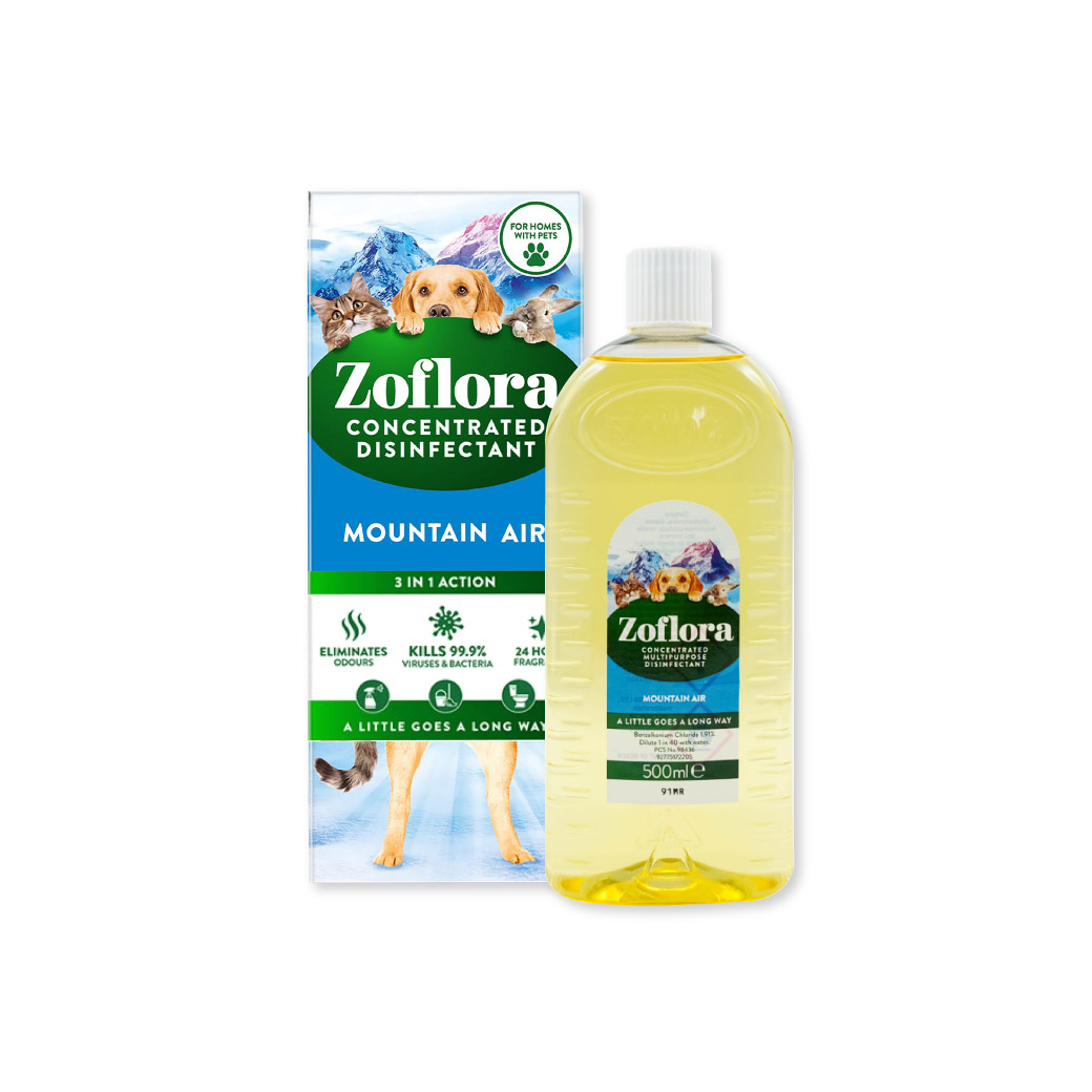 Zoflora Fresh Home Mountain Air Whith Pet 500 ml. โซฟลอรา เฟรช โฮม (เมาน์เทน แอร์) น้ำยาฆ่าเชื้อโรคชนิดเข้มข้นแบบมีกลิ่นหอม (เครื่องมือแพทย์)