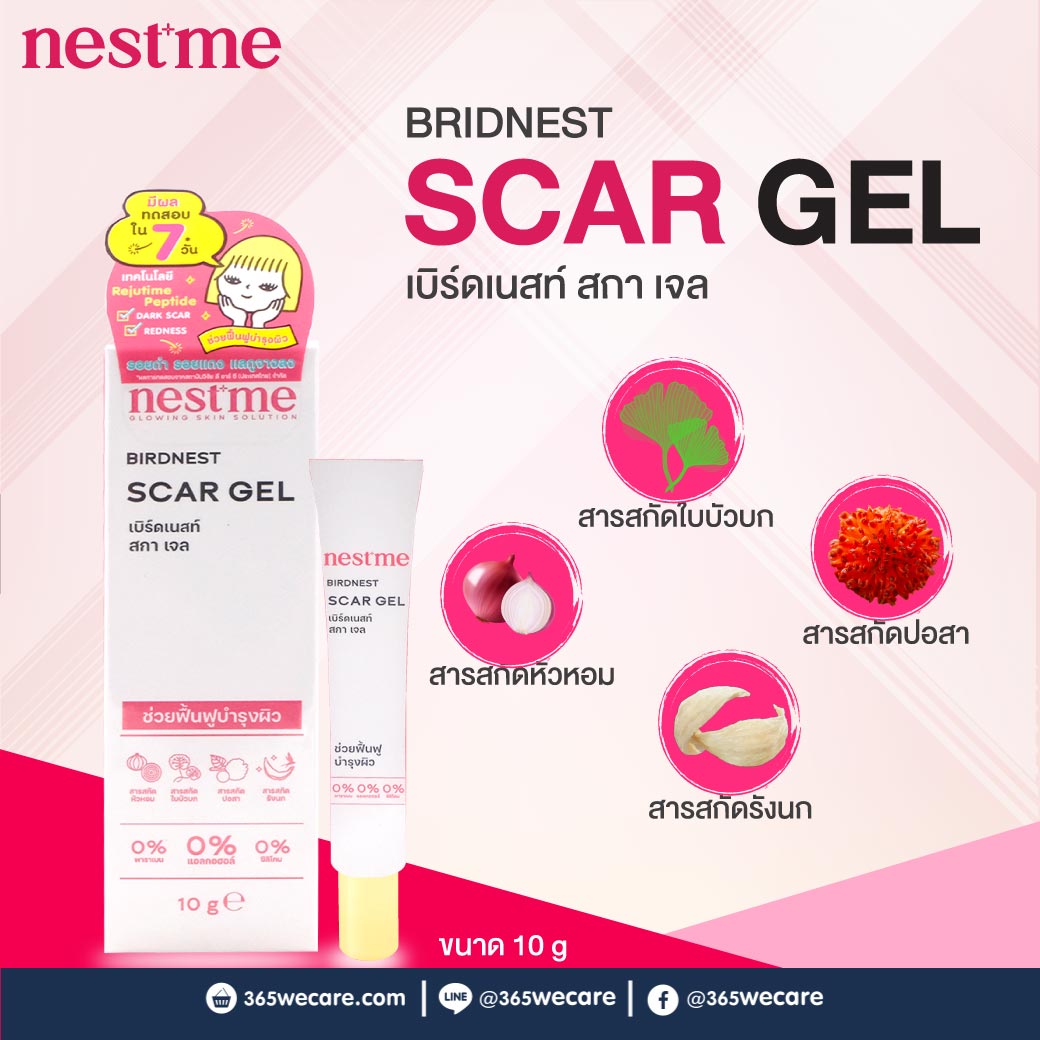 Nestme Birdnest Scar gel 10g. เนสท์มี เบิร์ดเนสท์ สกา เจล
