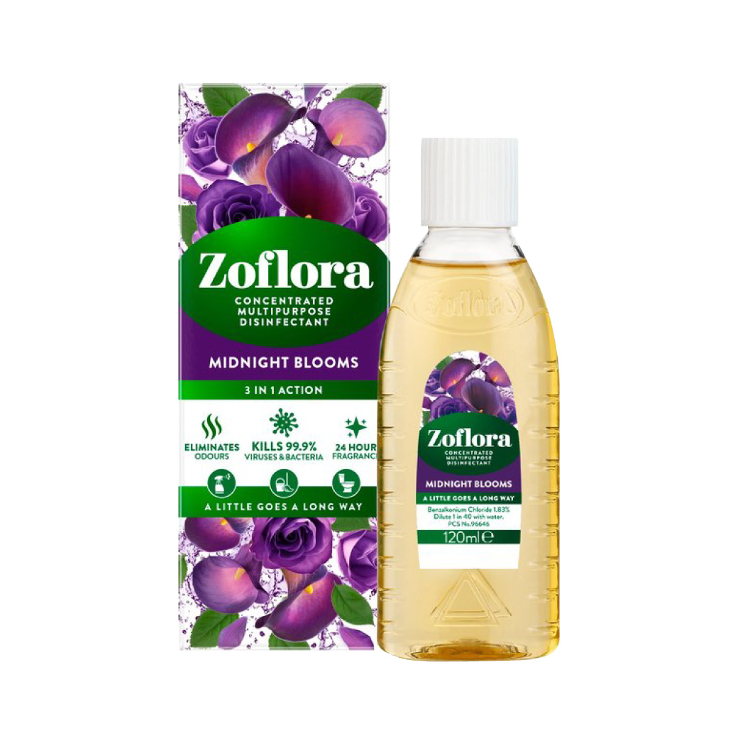 Zoflora Midnight Bloom 120ml. โซฟลอรา มิดไนท์ บลูมส์