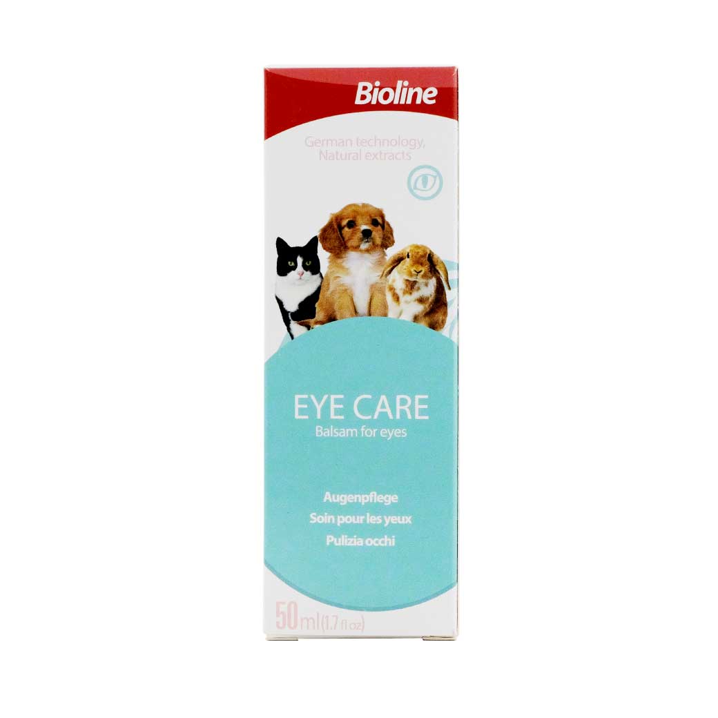 BIOLINE Eye Care 50ml. ไบโอไลน์ น้ำยาทำความสะอาดรอบดวงตา สำหรับสุนัข แมว และกระต่าย