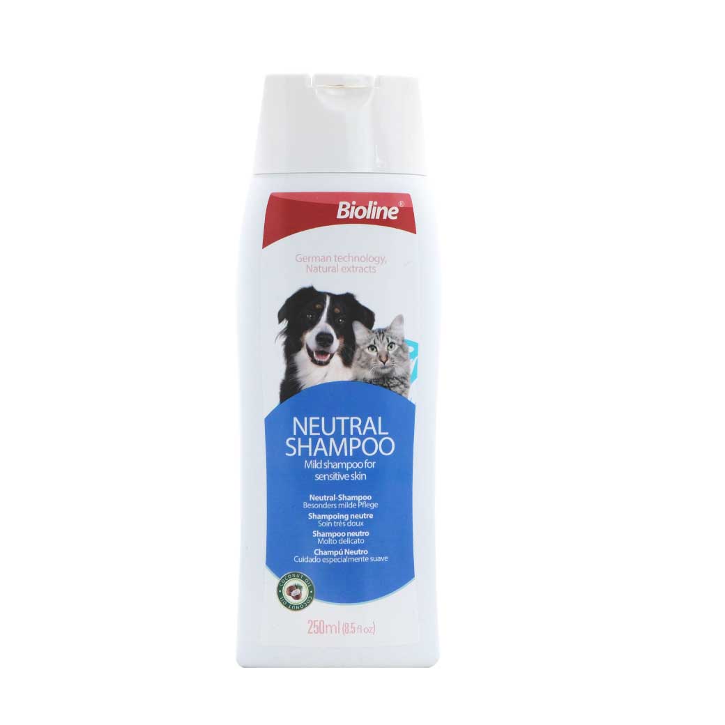 BIOLINE Neutral Shampoo 250ml. ไบโอไลน์ แชมพูอาบน้ำ สูตรอ่อนโยนพิเศษ ผิวแพ้ง่ายสุนัขและแมว