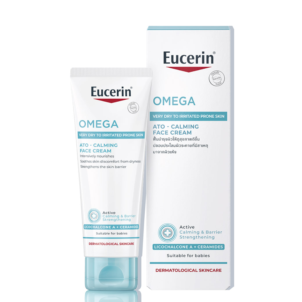 EUCERIN Omega Ato-Calming Face Cream 50ml. ยูเซอริน โอเมก้า เอโท-คาล์มมิ่ง เฟซ ครีม