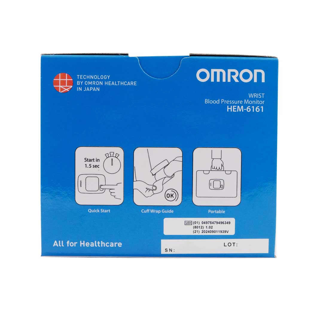 OMRON HEM-6161 ออมรอน เครื่องวัดความดันโลหิตที่ข้อมือ