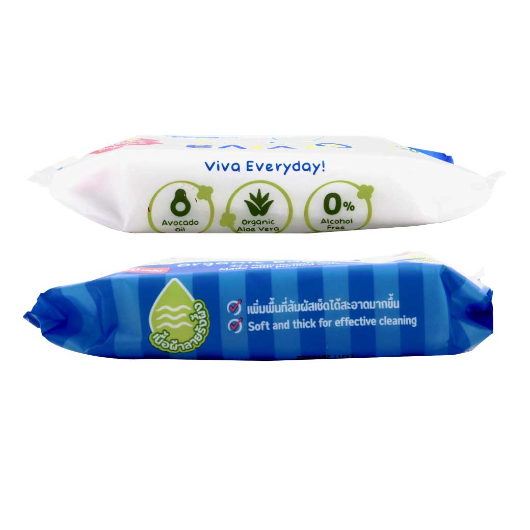 1แถม 1 VIVA Organic Baby Wipes 20ชิ้น วีว่า สูตรออแกนิค เบบี้ ไวพส์
