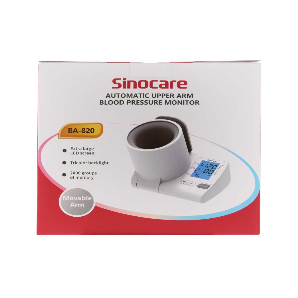 Sinocare Automatic Upper Arm Blood Pressure รุ่นBA-820 เครื่องวัดความดันโลหิตต้นแขน แบบสอดแขนอัตโนมัติ