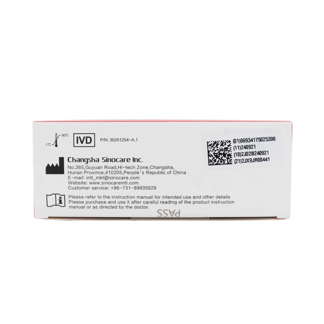SINOCARE Safe AQ Smart Blood Glucose Monitor(Strips50+Lancet50) ซิโนแคร์ เครื่องตรวจวัดระดับน้ำตาลในเลือด และ กรดยูริก